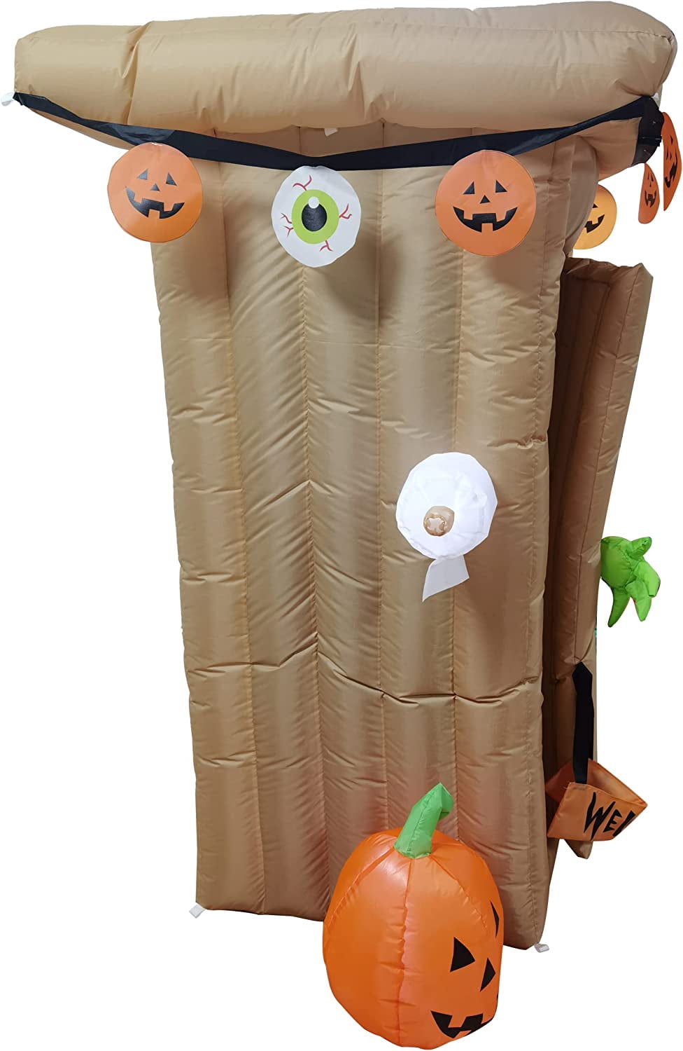 CozyBox 6FT Halloween Animated LED Inflatable Spooky Outhouse with Monster Holiday Yard Decoration