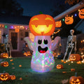 5FT Halloween Inflatable Pumpkin with 360° Rotating LED Lights, Outdoor/Indoor Decor