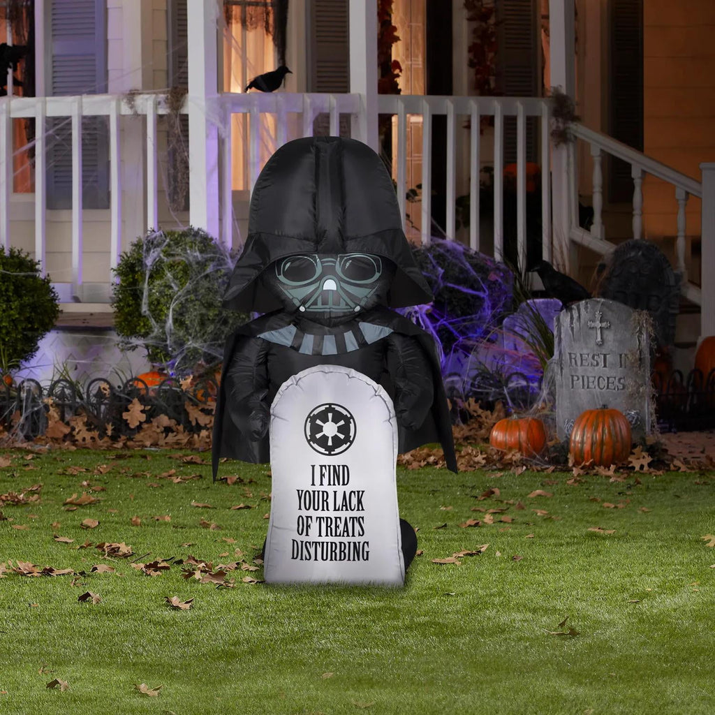 Star Wars Men's Darth Vader Tombstone Halloween Decoration - Black Small