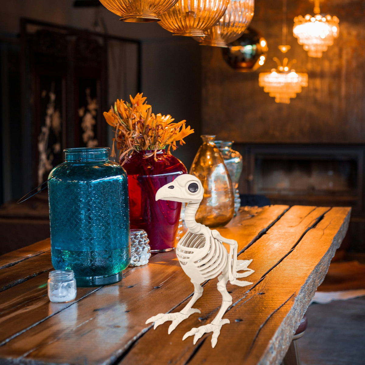 amlbb Halloween Decoration Halloween Skeleton Horror Decorations Simulation Animals Skeleton Ornaments Bar Decoration Frogs Skeleton on Clearance