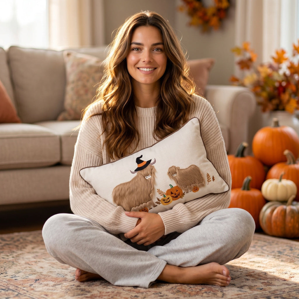 Halloween Ghost Reading Book Throw Pillow Cover, Spooky Library Bookshelf Skull Candlestick Decorative Pillowcase, Retro Halloween Cushion Cover