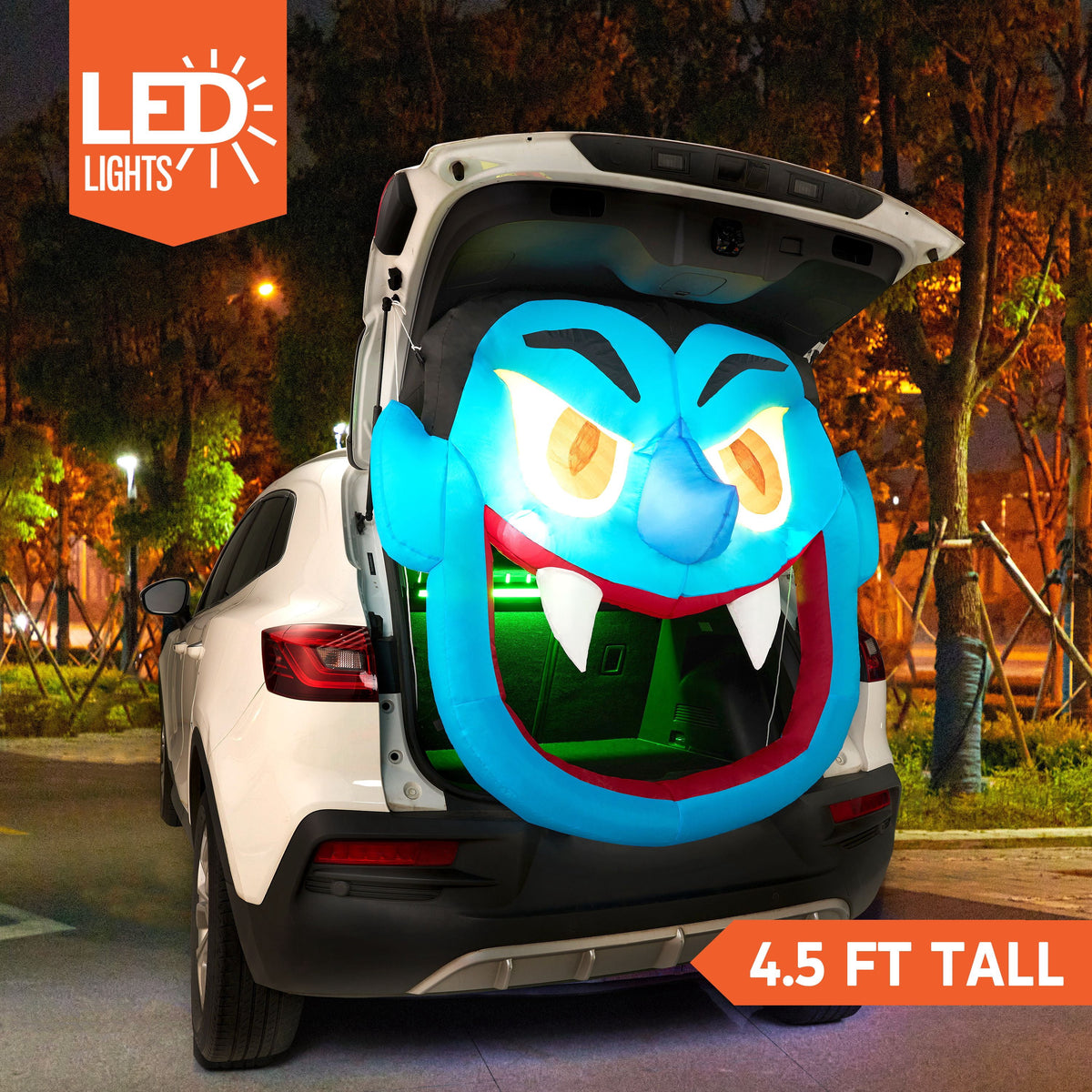 Joyfy 6 FT Halloween Inflatable Haunted Castle Decoration,Trunk or Treat Car Decorations Kit Ghost and Pumpkin with Built-in LED Light for Halloween Party Indoor,Outdoor,Yard,Garden Decor