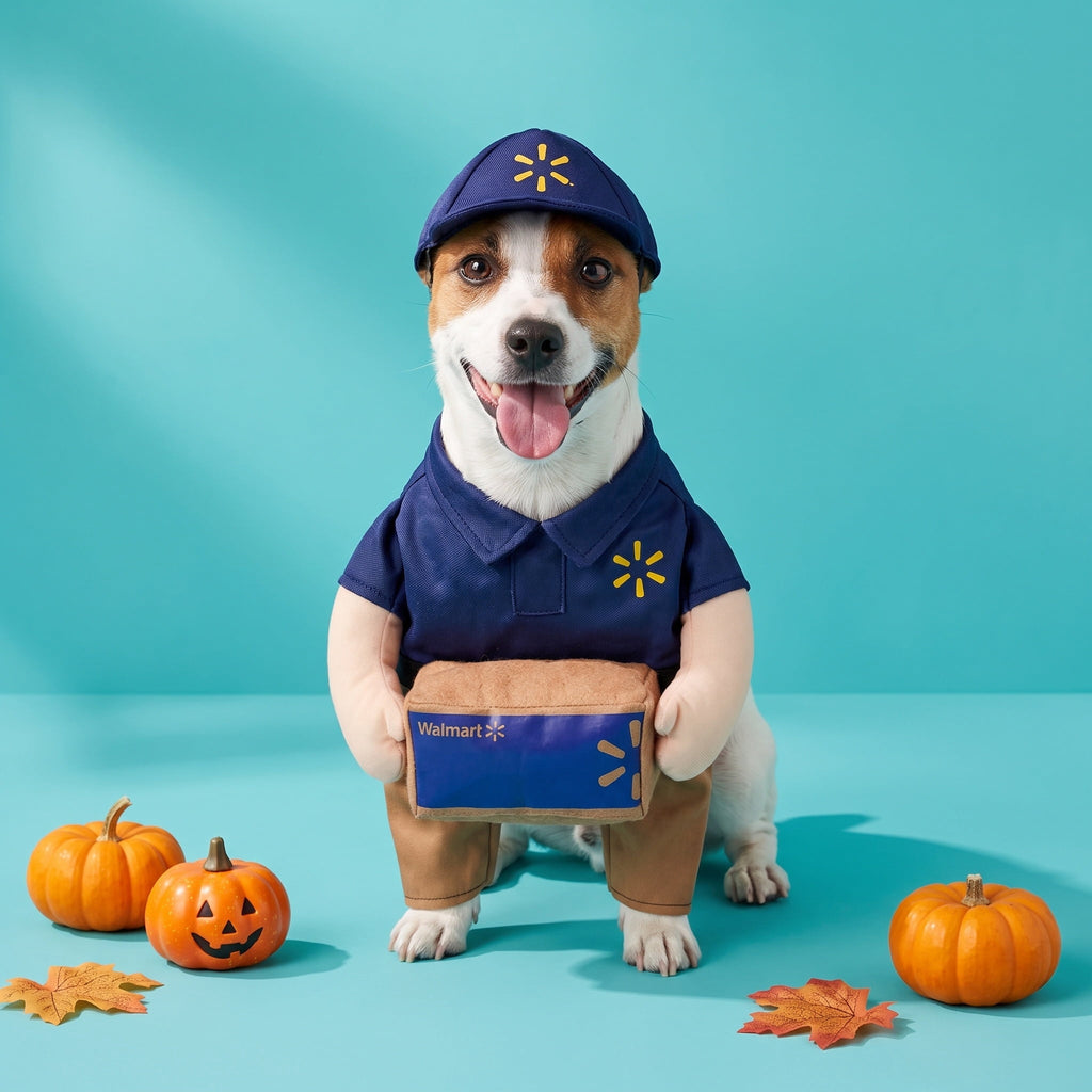 Vibrant Life Halloween Walmart Delivery Driver Costume for Dogs, Multicolor, XL