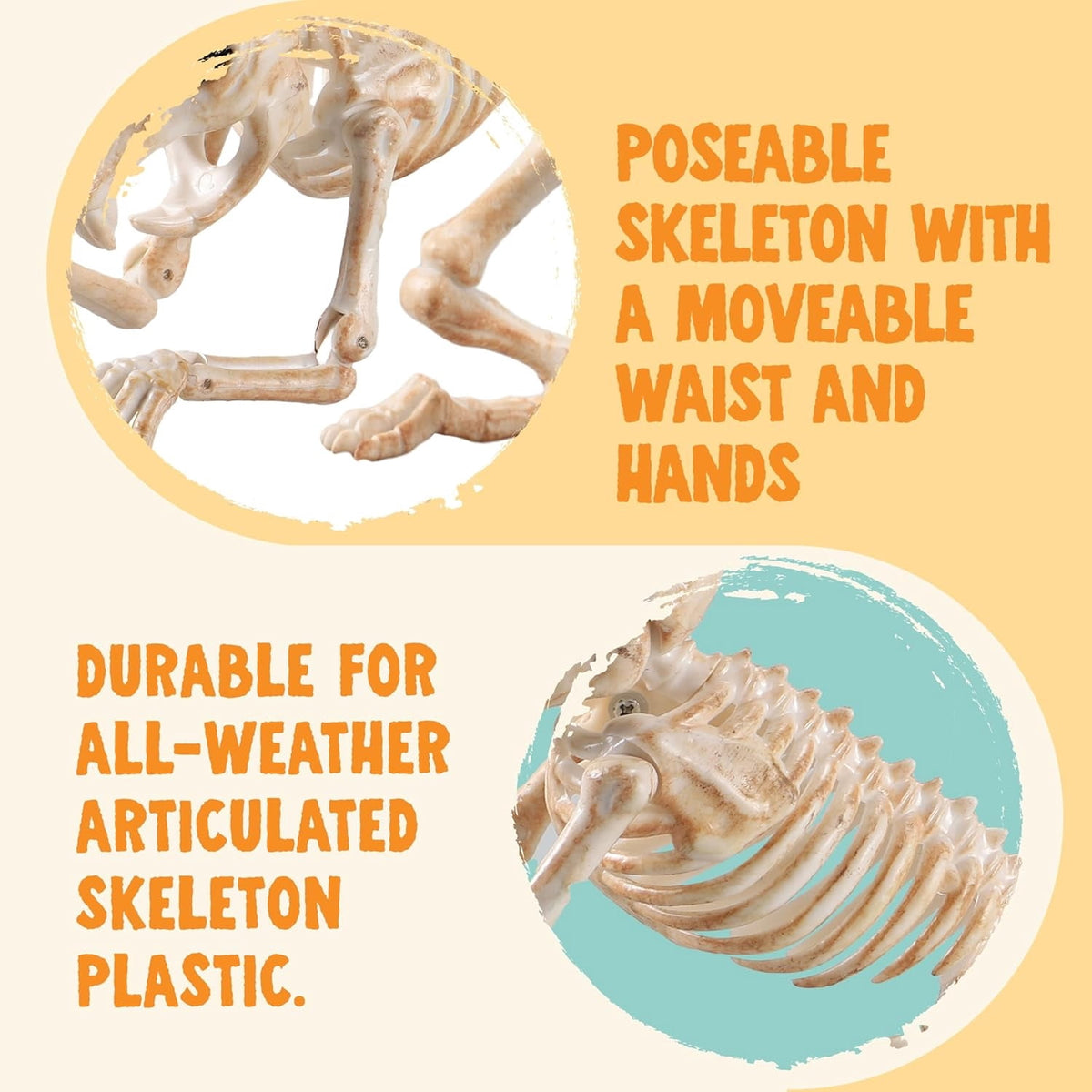 Joyfy 2 Pcs Duck Skeleton Halloween Decoration,4.5 Inch Posable Plastic Animals Halloween Skeleton for Indoor Outdoor Halloween Decorations,Haunted House Party Props