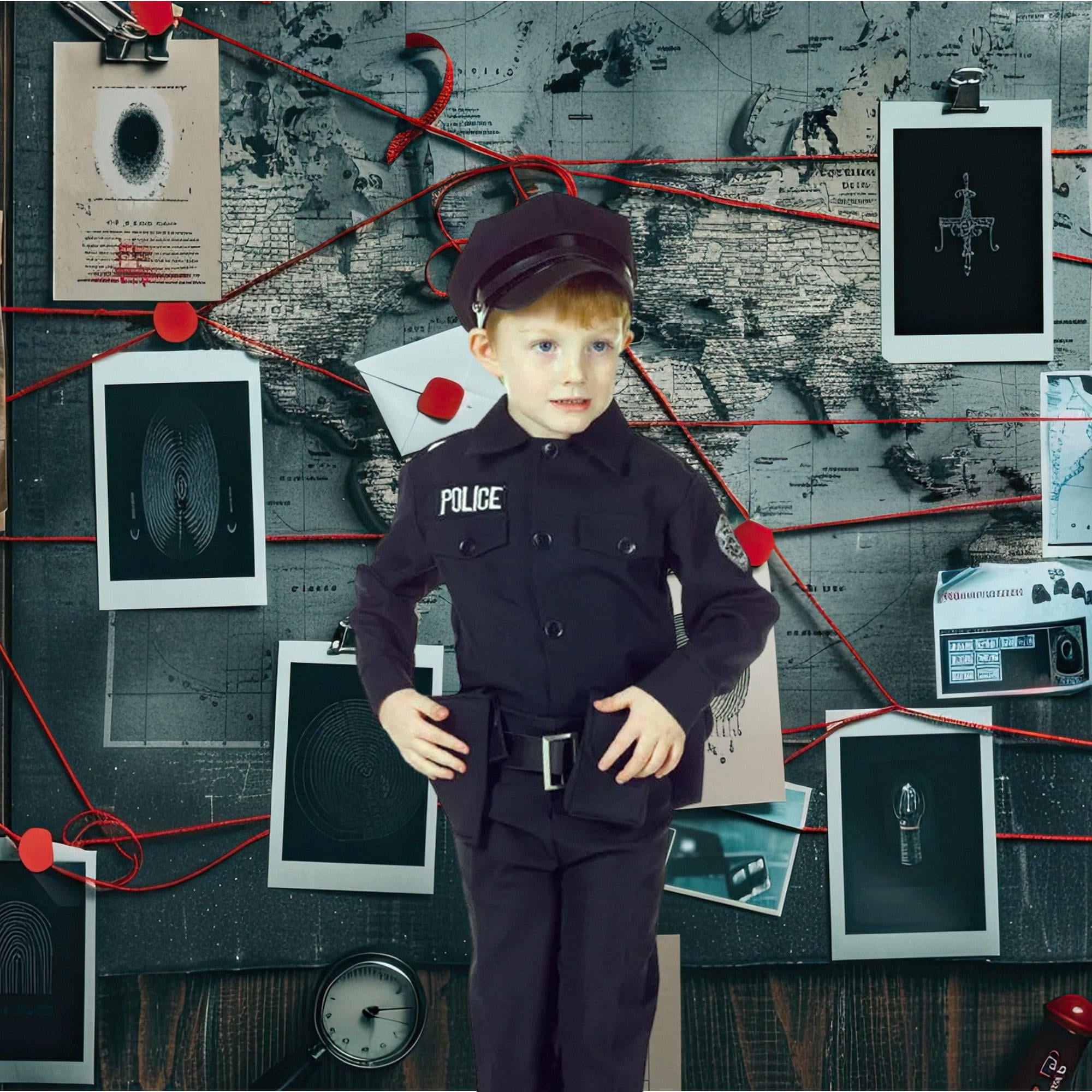 Underwraps Police Man Halloween Fancy-Dress Costume for Child, Little Boys M