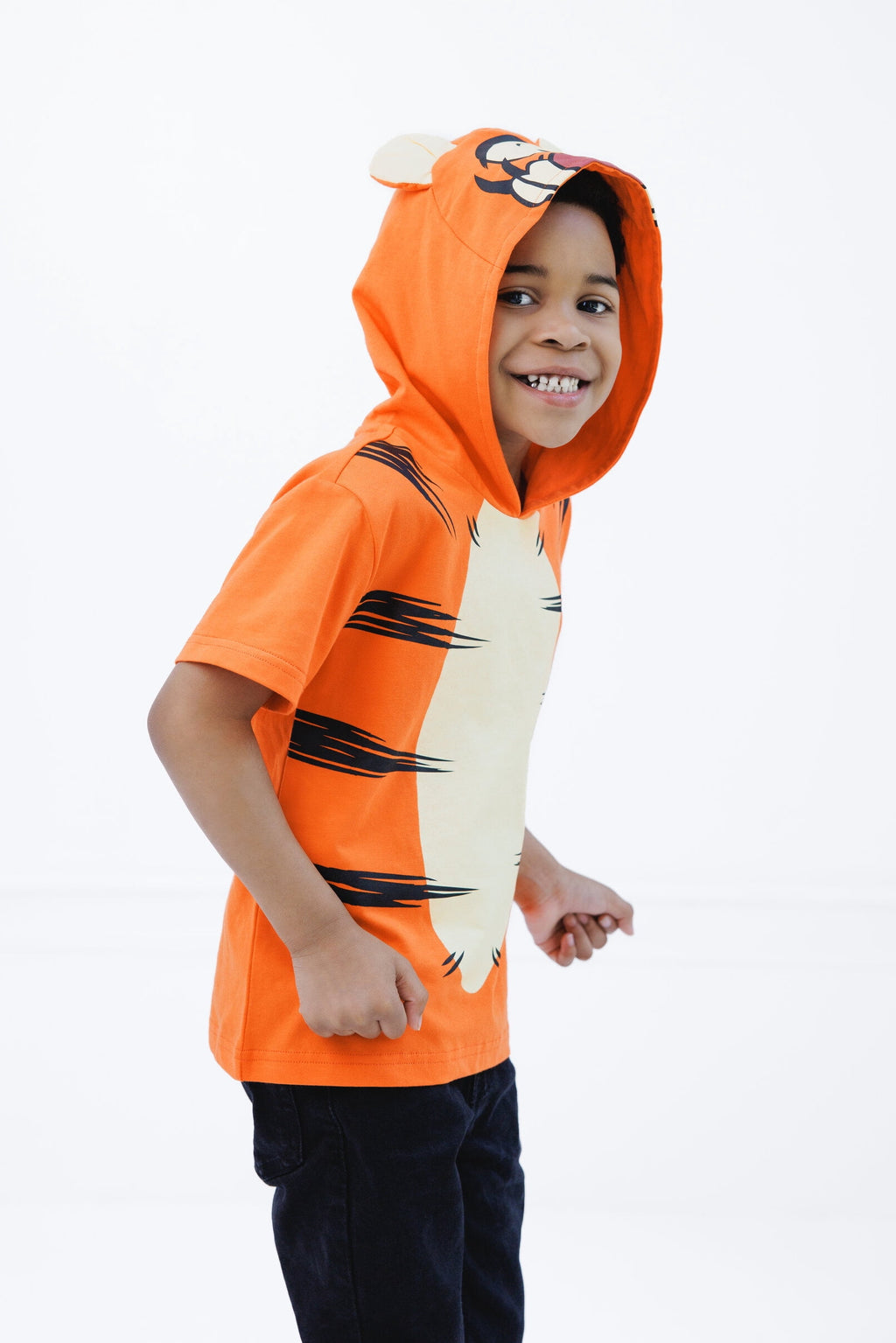 Disney Winnie the Pooh Little Boys' Cosplay Short Sleeve Hooded T-Shirt Eeyore Blue Grey
