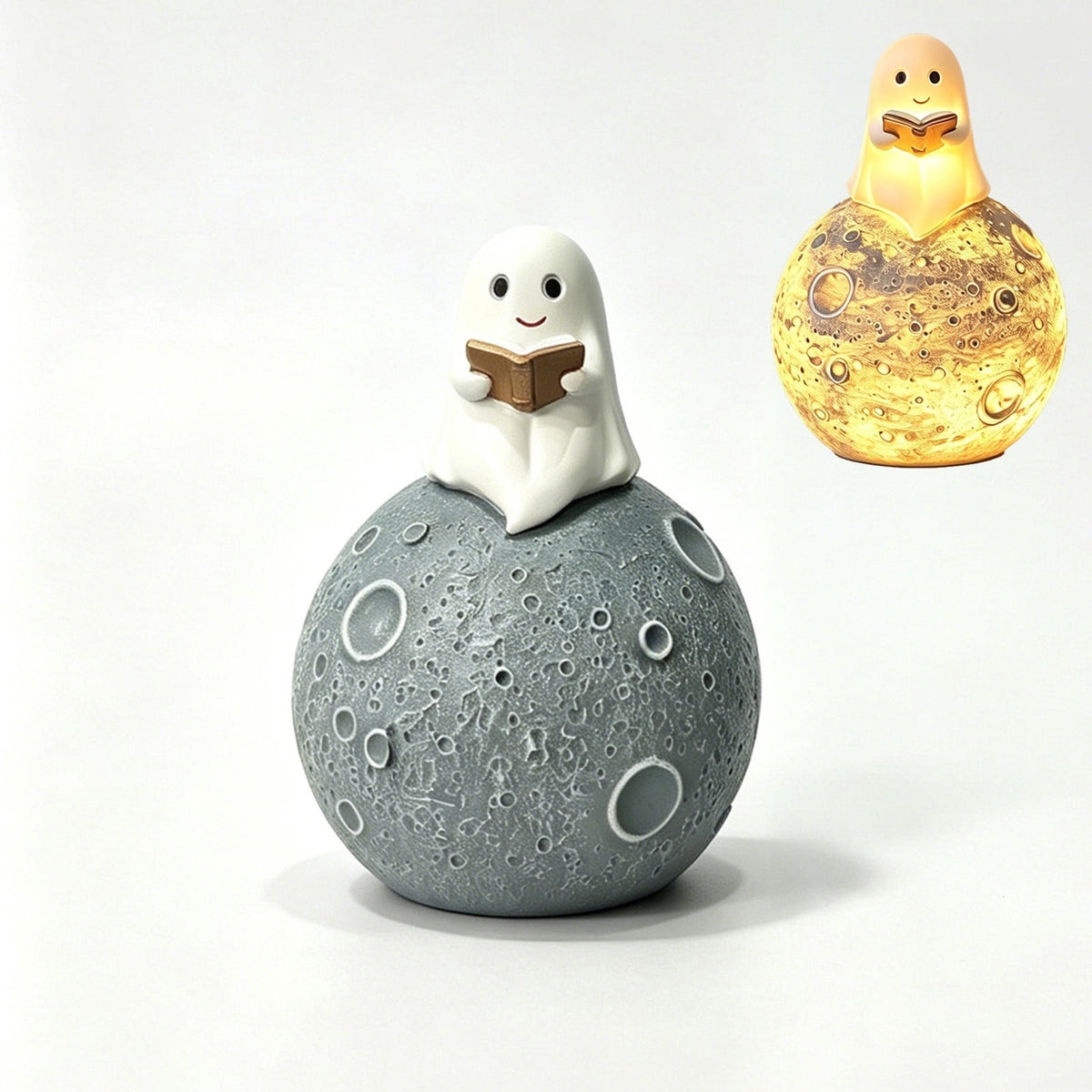 YZEGDCH Halloween 3D Ghost Campfire Flickering Night Light 2 Funny Roasting Marshmallows at Campfire LED Electric Faux Flameless Campfire Nightlight Funny Halloween Decor