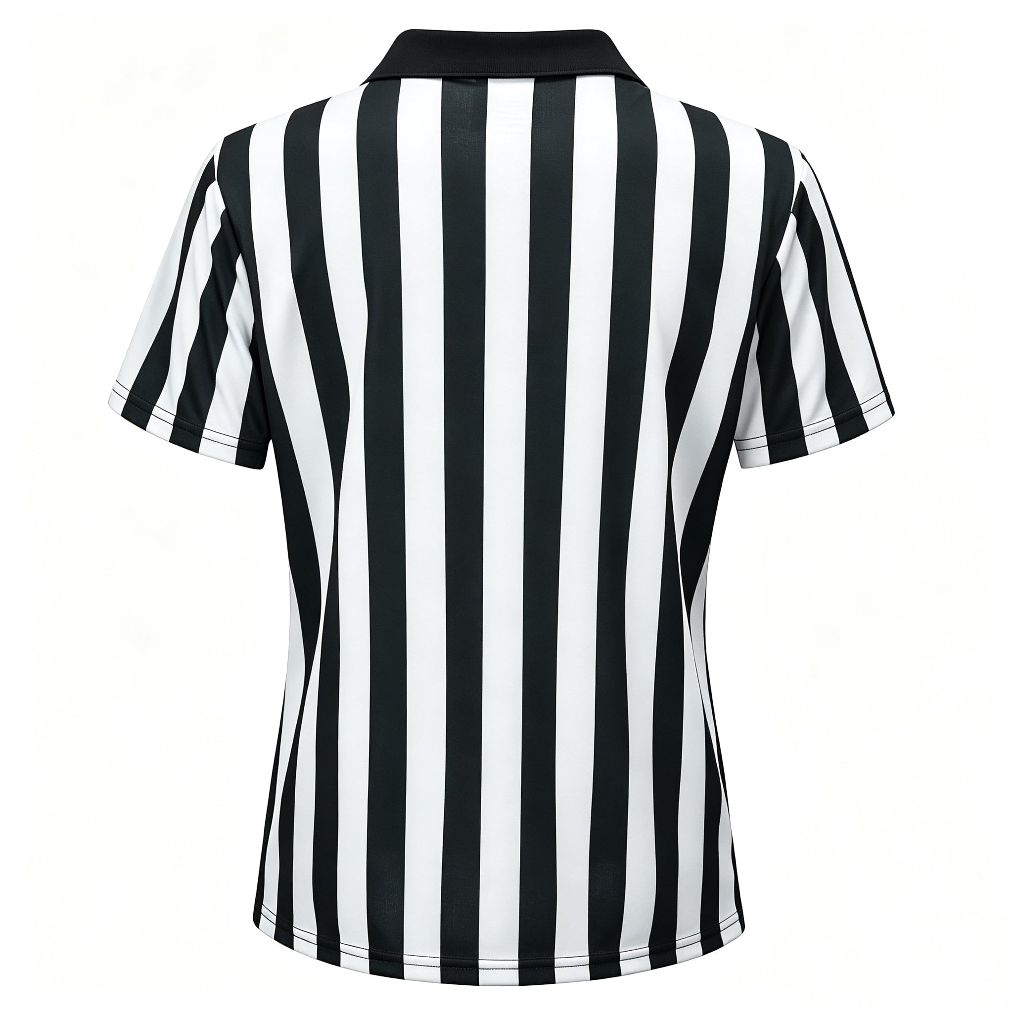 MARTINE MALL 4 Pcs Women Referee Costume Black and White Stripe Ref Shirt Jersey Shorts Referee Hat for Halloween Party Costumes Outfits