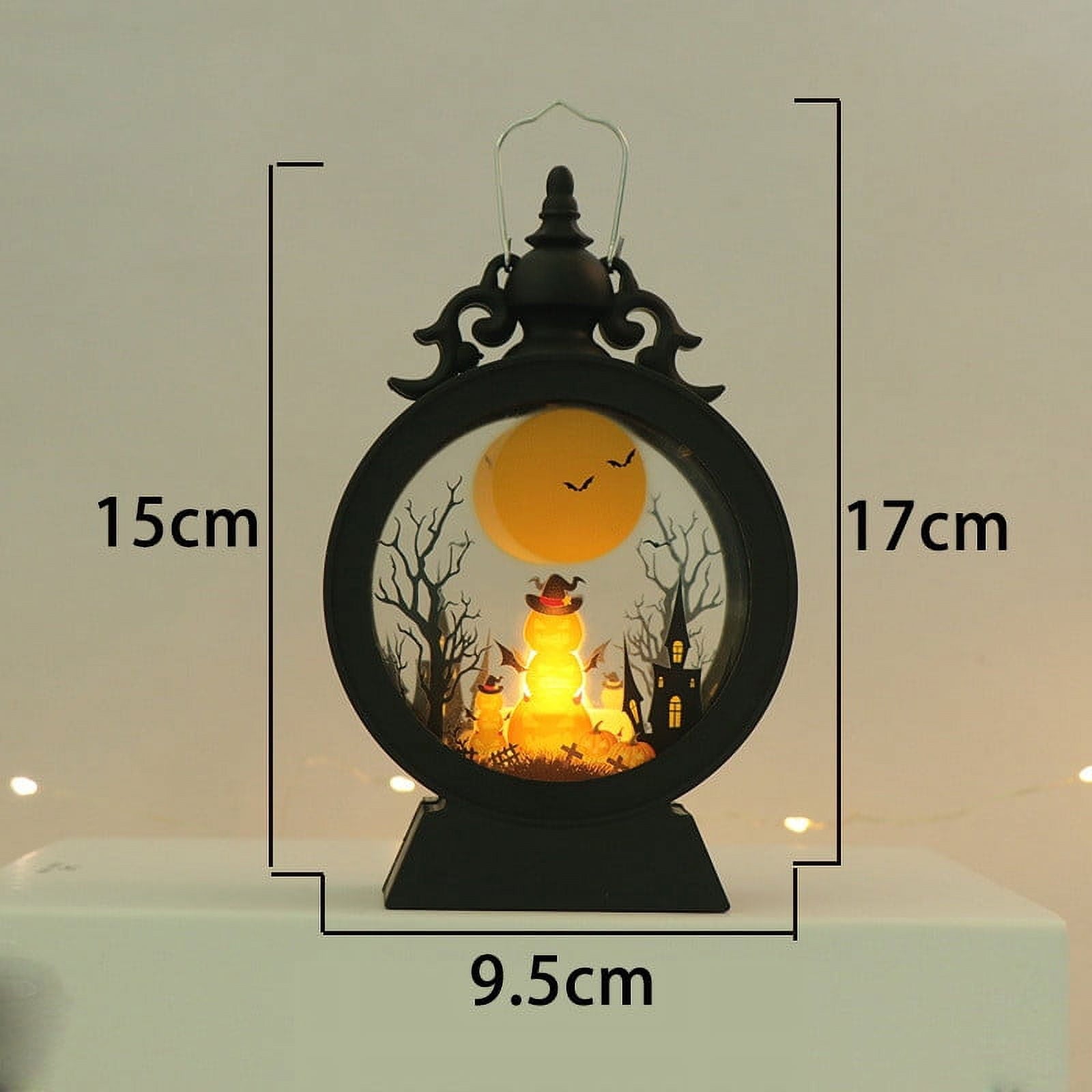Cheapark Halloween Lanterns Decorations, Battery Operated Black Pumpkin Witch Lanterns, Flickering Light For Indoor Party Home Decor