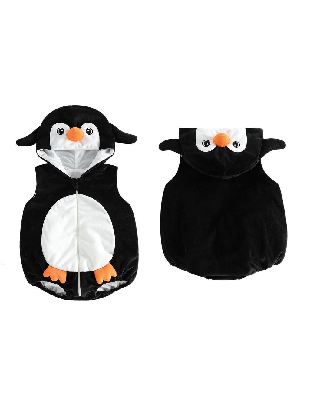 RUINIXCW Newborn Baby Boy Halloween Costume Kids Infant Animal Cosplay Outfit Toddler Fall Winter Clothes Warm Fleece Hooded Sleeveless Romper
