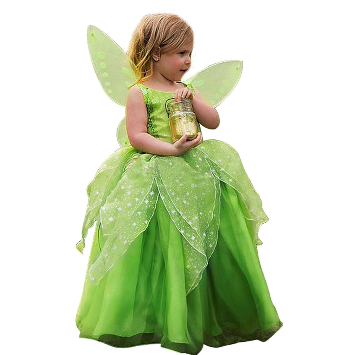 HAWEE Flowers Fairy Costume for Girls Toddler Halloween Birthday Party Fairy Elf Dress up with Wings