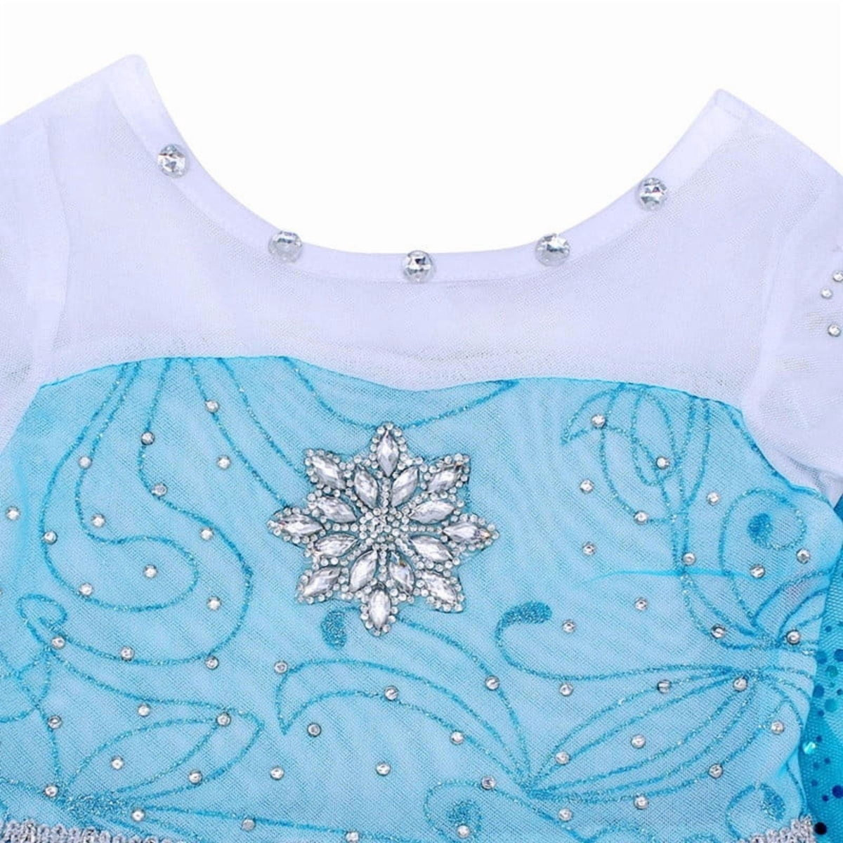 Jurebecia Princess Dress for Girls Birthday Party Blue Costume up Toddlers Kids Christmas Halloween Cosplay Clothes with Accessories 6T(5-6Years)