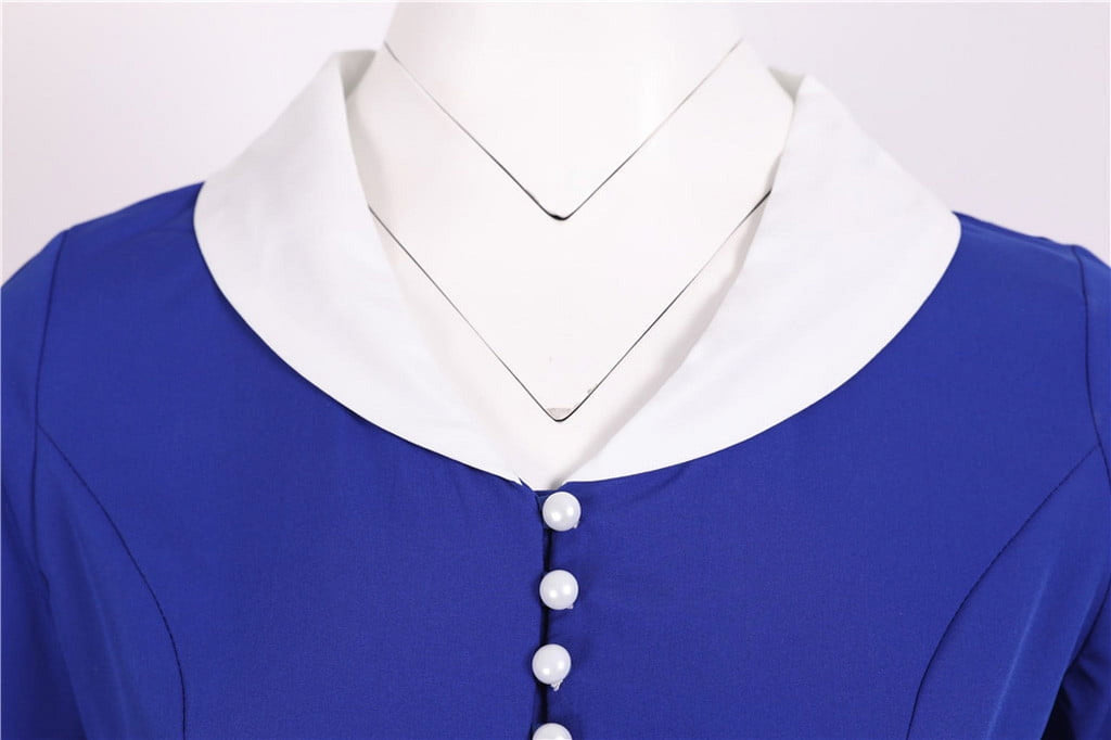 Tejiojio Women Clothes Women's 1950s Retro Dress Short Sleeve Vintage Swing Dress
