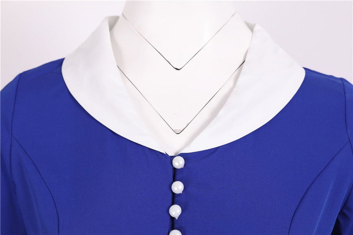 Tejiojio Women Clothes Women's 1950s Retro Dress Short Sleeve Vintage Swing Dress
