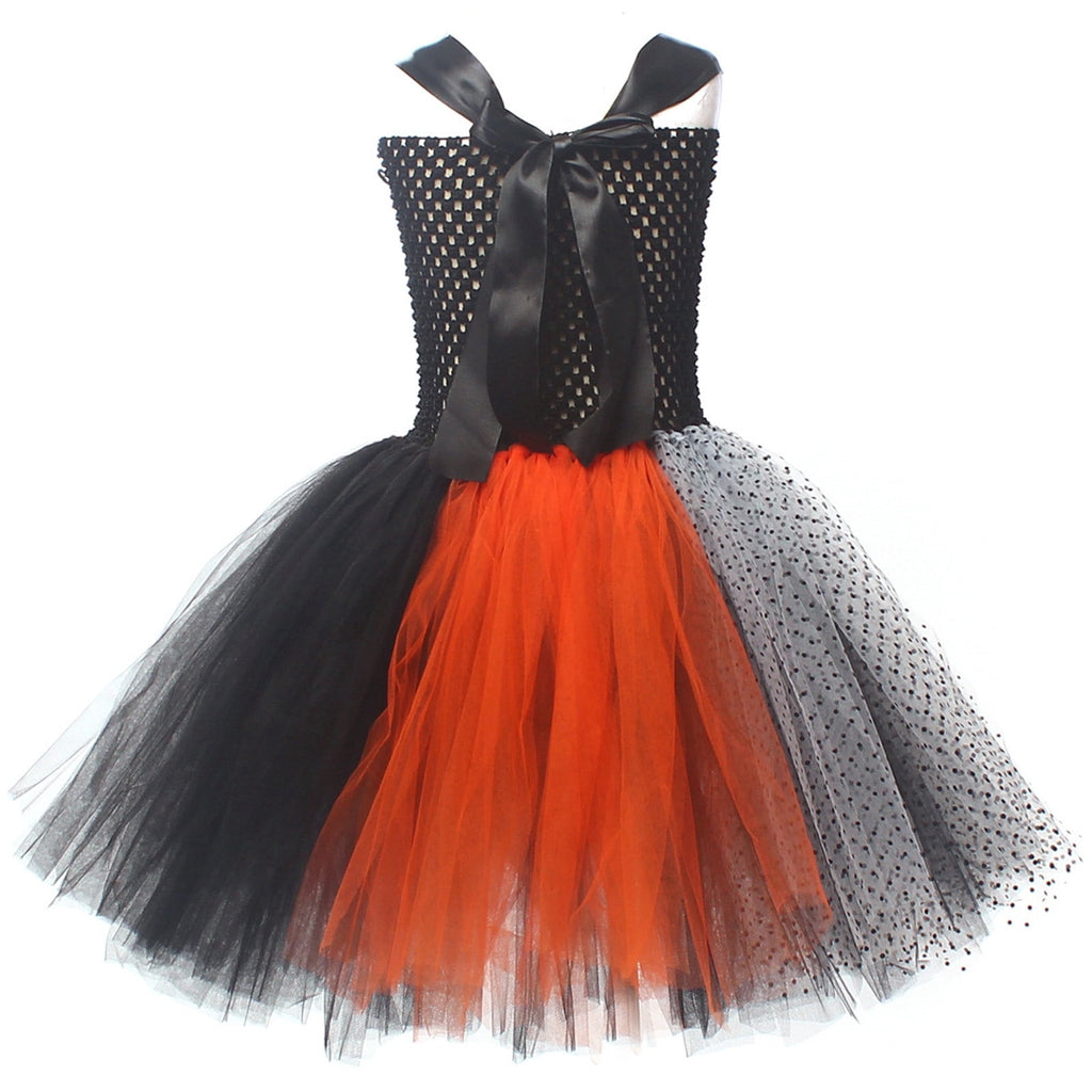 Girl Witch Tutu Dresses Cape Witch Outfit Set Halloween Dress up Party Girls Size 2-12 Years