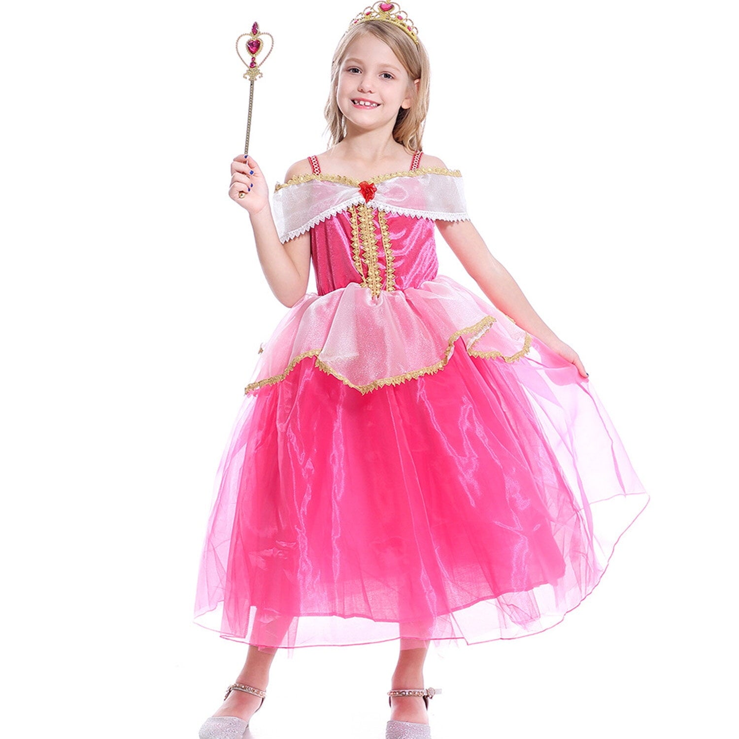 KAWELL Sleeping Beauty Princess Party Costume Dress Halloween Cosplay