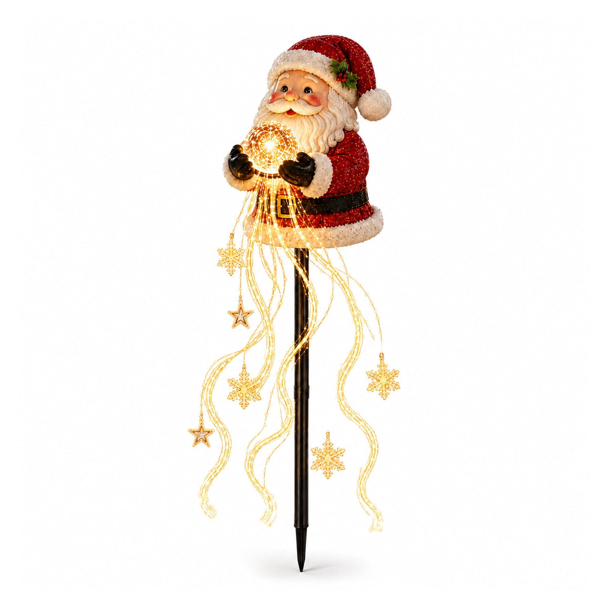 Halloween Witch Cauldron Garden Stake Lights, 2.7Ft LED Color Waterfall-Style Light Flow Flying Witch Garden Stake, Waterproof Weather Resistant Projector Lights for Outdoor Yard, Lawn, Pathway