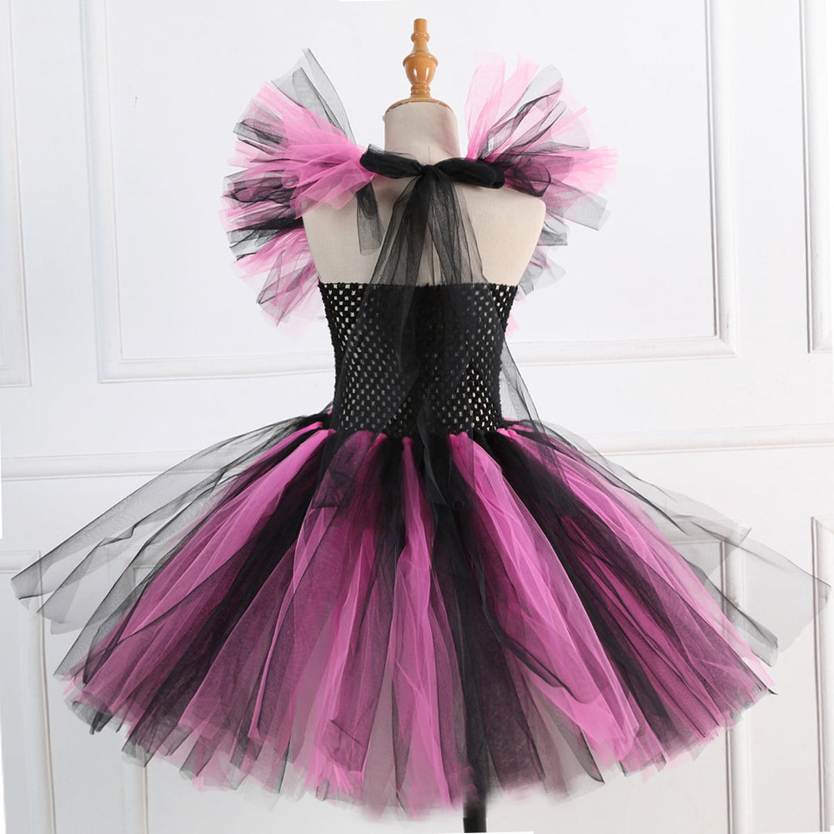 CHOYURME CHONYURM Girls Halloween Witch Costume with Witch Hat and Magic Brooms for 2-12 Years