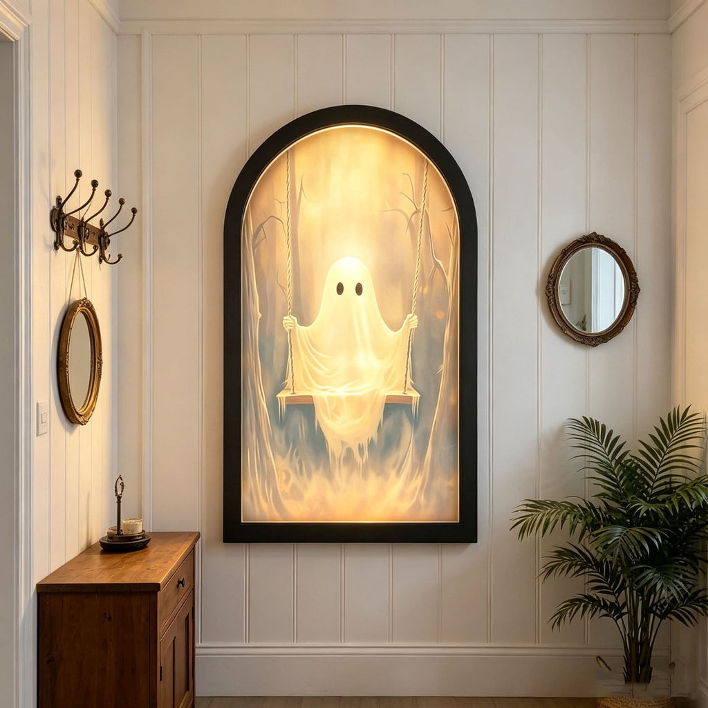 Clearance Martha Stewart Ghost Mirror,Light Up Ghost Mirror,Spooky Halloween Decorations Indoor for Wall Table Mantel Room Home Office Party