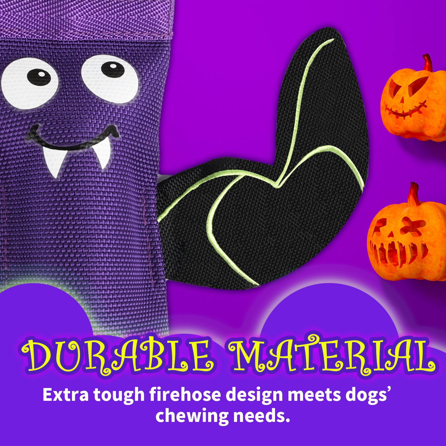 All For Paws Halloween 4-Pack Dog Toy Set - Gift Box Includes Dog Lick Mat, Puppy Squeaky Firehose Toy, Latex Dog Chew Toy & Dog Treat Dispenser