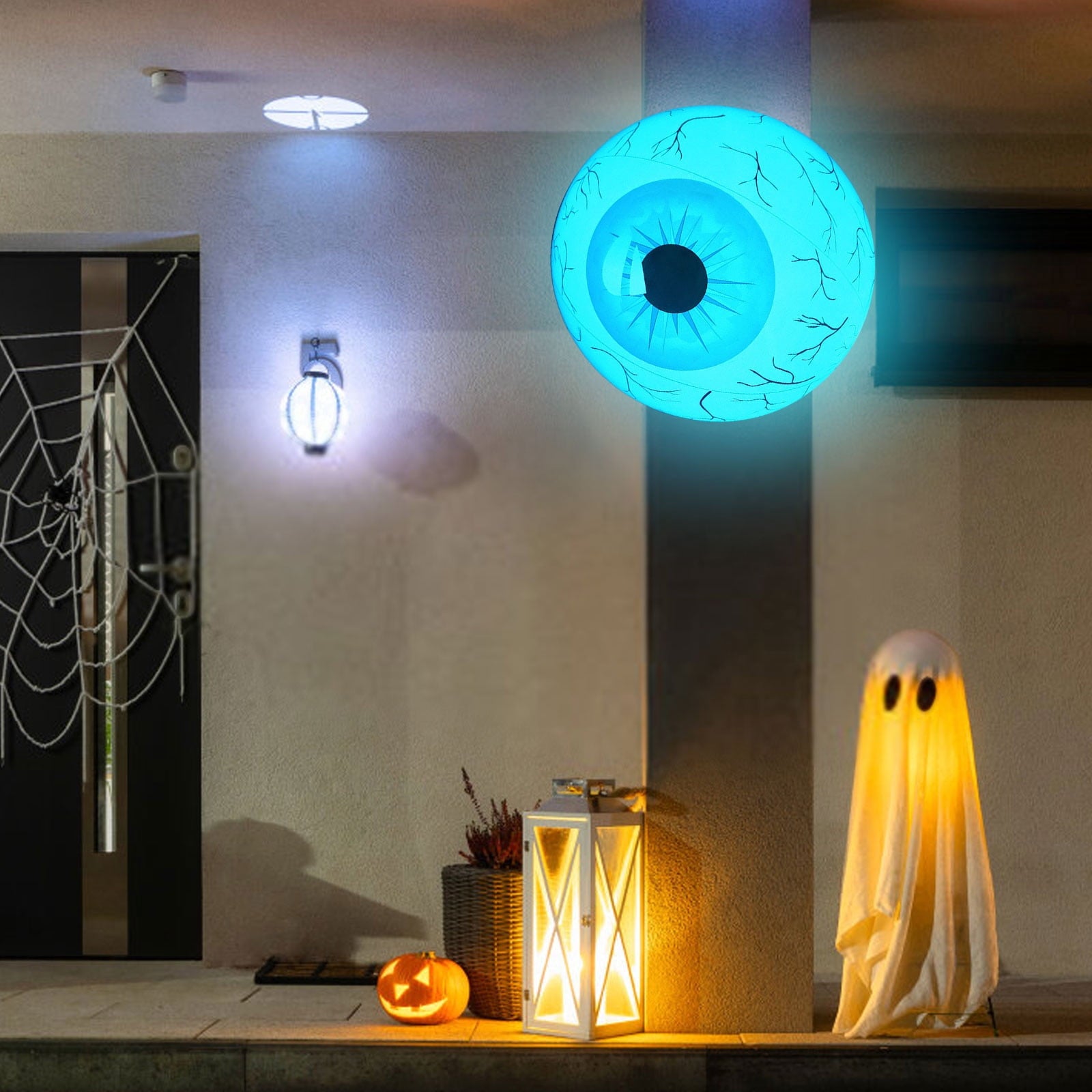 Kdkad Halloween Inflatables Large Set of Eyes Decoration, 23.6 Inch Large LED Glowing Eyes Inflatable Set, Blow Ups Eyes for Yard Horror Parties & Blow-Up Displays
