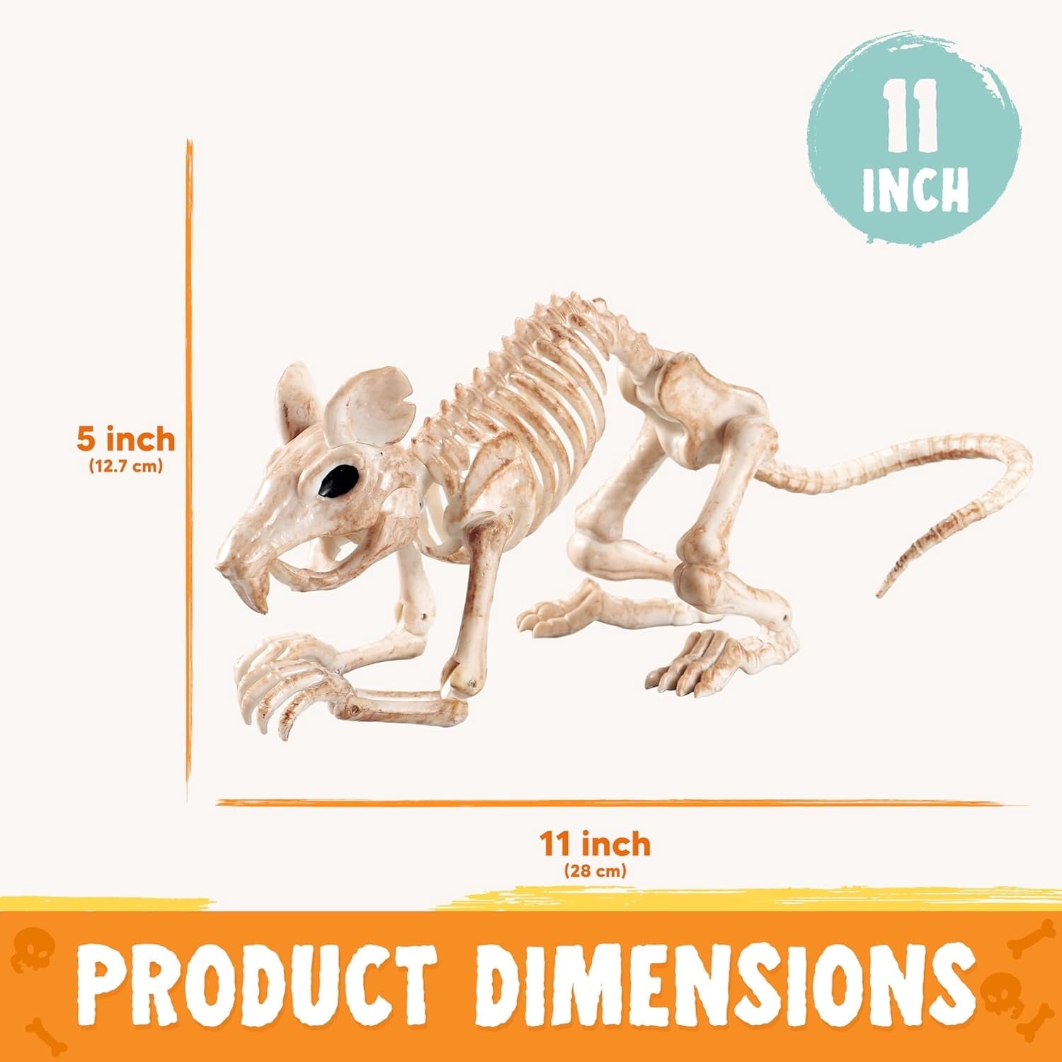 Joyfy 2 Pcs Duck Skeleton Halloween Decoration,4.5 Inch Posable Plastic Animals Halloween Skeleton for Indoor Outdoor Halloween Decorations,Haunted House Party Props