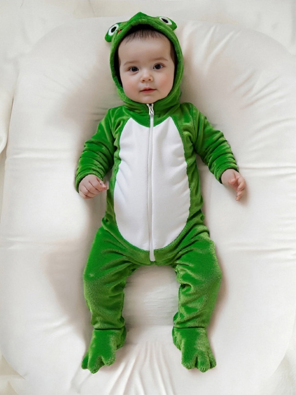 RUINIXCW Kids Toddler Baby Halloween Animal Costume Infant Cute Frog Dog Costume Baby Boy Girl Fall Winter Clothes Warm Flannel Footed Romper Casual Zipper Hooded Footie Jumpsuit