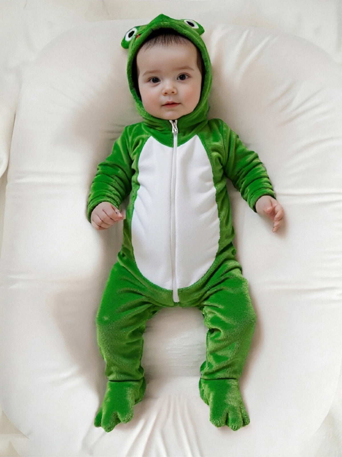RUINIXCW Kids Toddler Baby Halloween Animal Costume Infant Cute Frog Dog Costume Baby Boy Girl Fall Winter Clothes Warm Flannel Footed Romper Casual Zipper Hooded Footie Jumpsuit