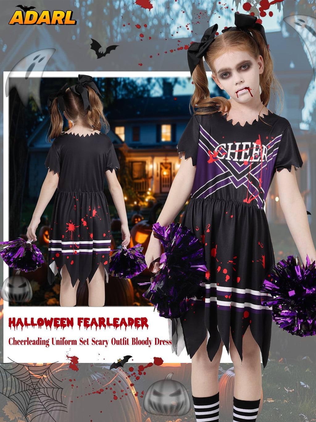Little Girls Holiday Outfits Short Sleeve Tutu Skirt + Leggings + Arm Sleeves Set, Size 4-8 Years