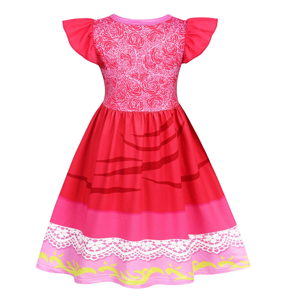 Benylion Toddler Girls Pink Polka Dot Dresses Birthday Party Fancy Dress Up Costume for 7-8 Years