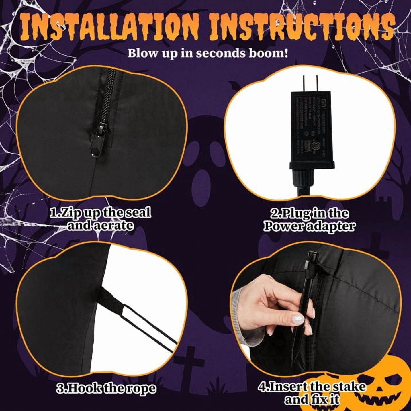 Ktaxon 6' Halloween Inflatables Skeleton Outdoor Halloween Decoration Emerging Skeleton,Built-In LED