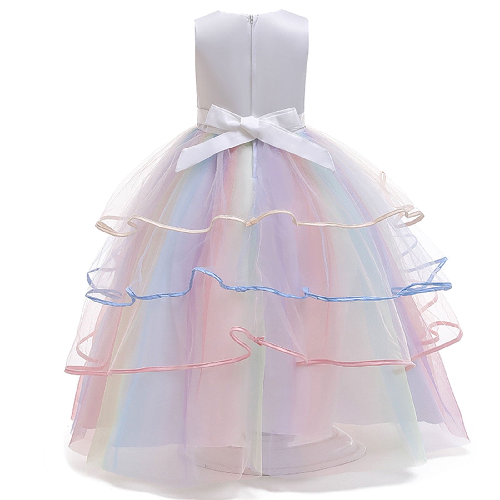 HAWEE Princess Girl Dress Long Tulle Gown Flower Girls Unicorn Dress