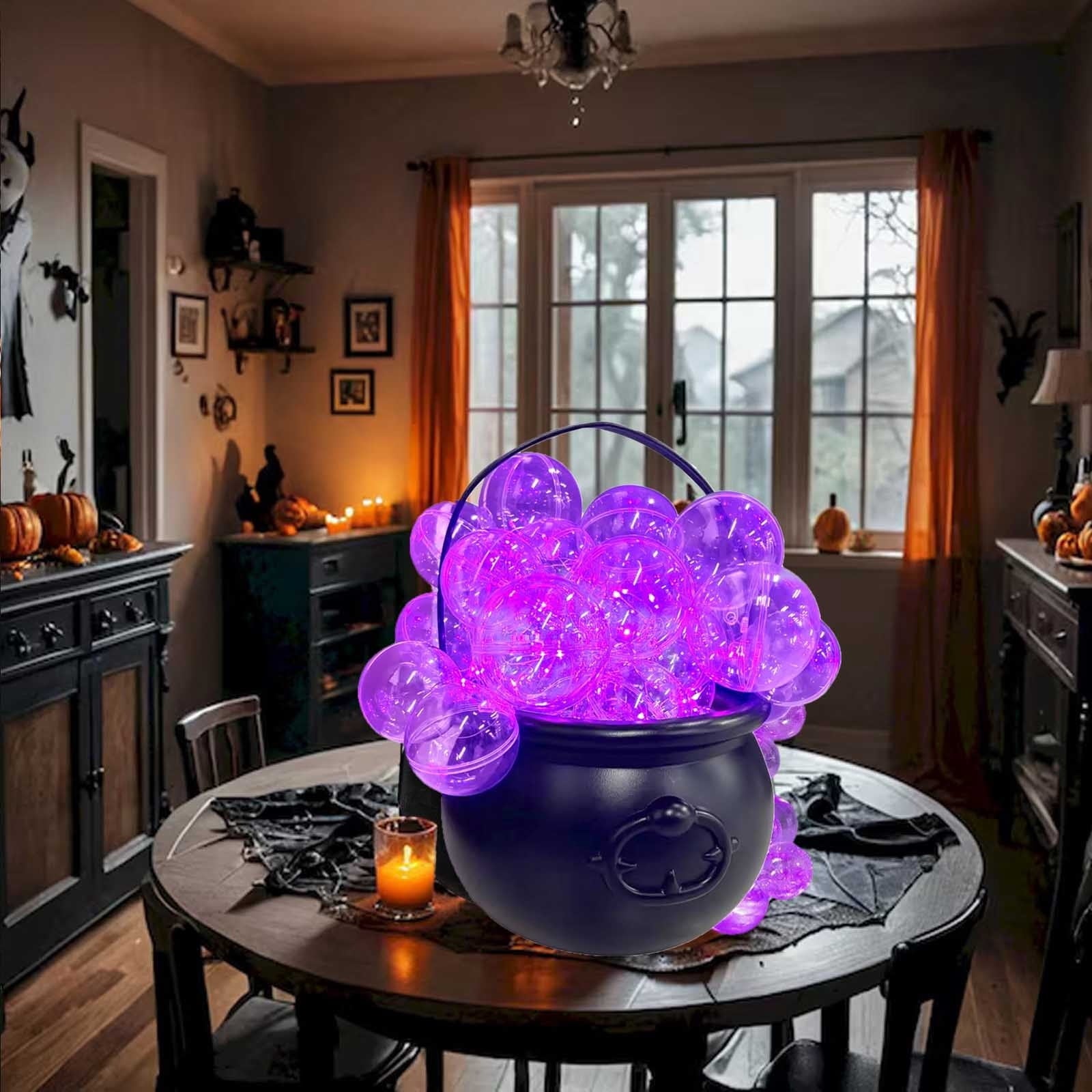 Muecwrye Halloween Decorations Outdoor, Halloween Clearance! Halloween Witches Cauldron with Lights, DIY Bubbling Cauldron Set Decor for Home Porch Outside, Halloween Party Supplies( Without Tripod)