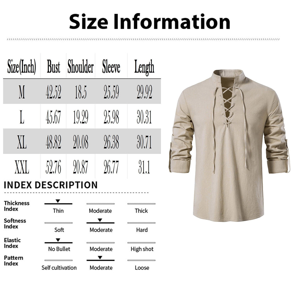 BVWKPCV Men's Renaissance Shirt Pirate Medieval Viking Top Linen Long Sleeved Halloween Costume Wine XL