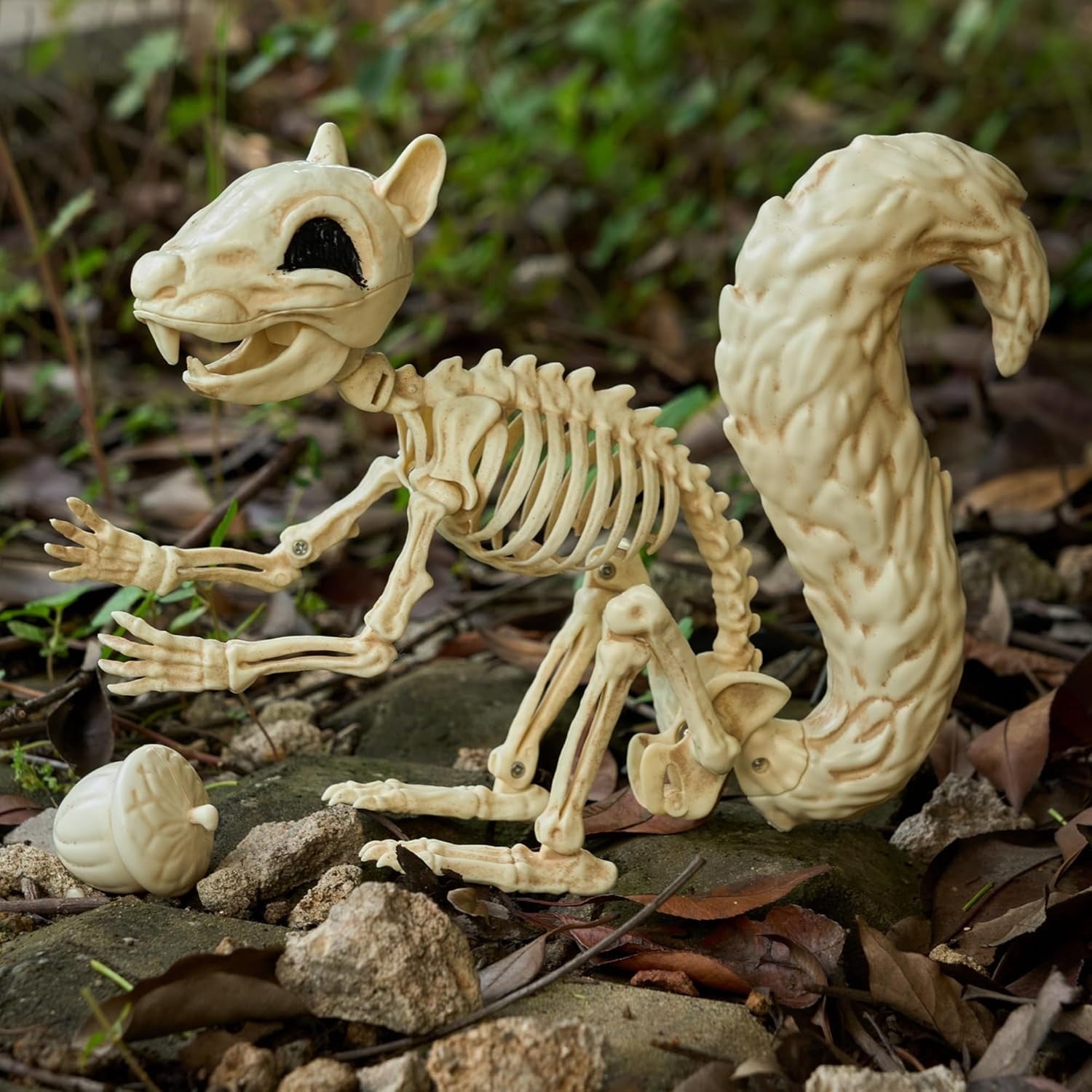 Joyfy 2 Pcs Duck Skeleton Halloween Decoration,4.5 Inch Posable Plastic Animals Halloween Skeleton for Indoor Outdoor Halloween Decorations,Haunted House Party Props