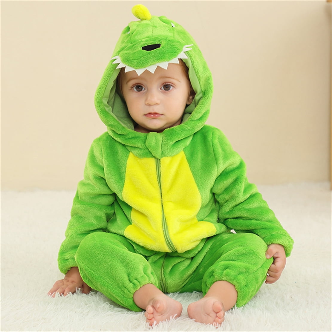 WIBACKER 0-3T Unisex Baby Animal Costume Winter Autumn Flannel Hooded Romper Christmas and Halloween Panda Cosplay Jumpsuit