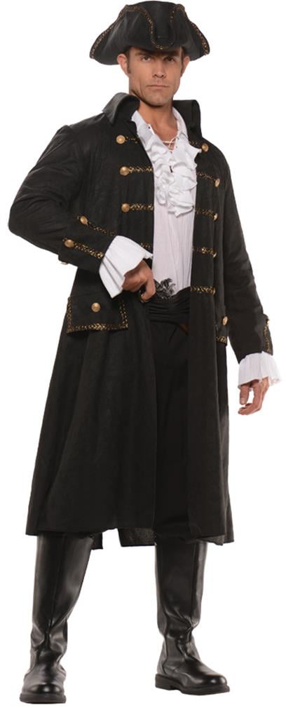 Men's Captain Darkwater Black Pirate Costume Large 42-46
