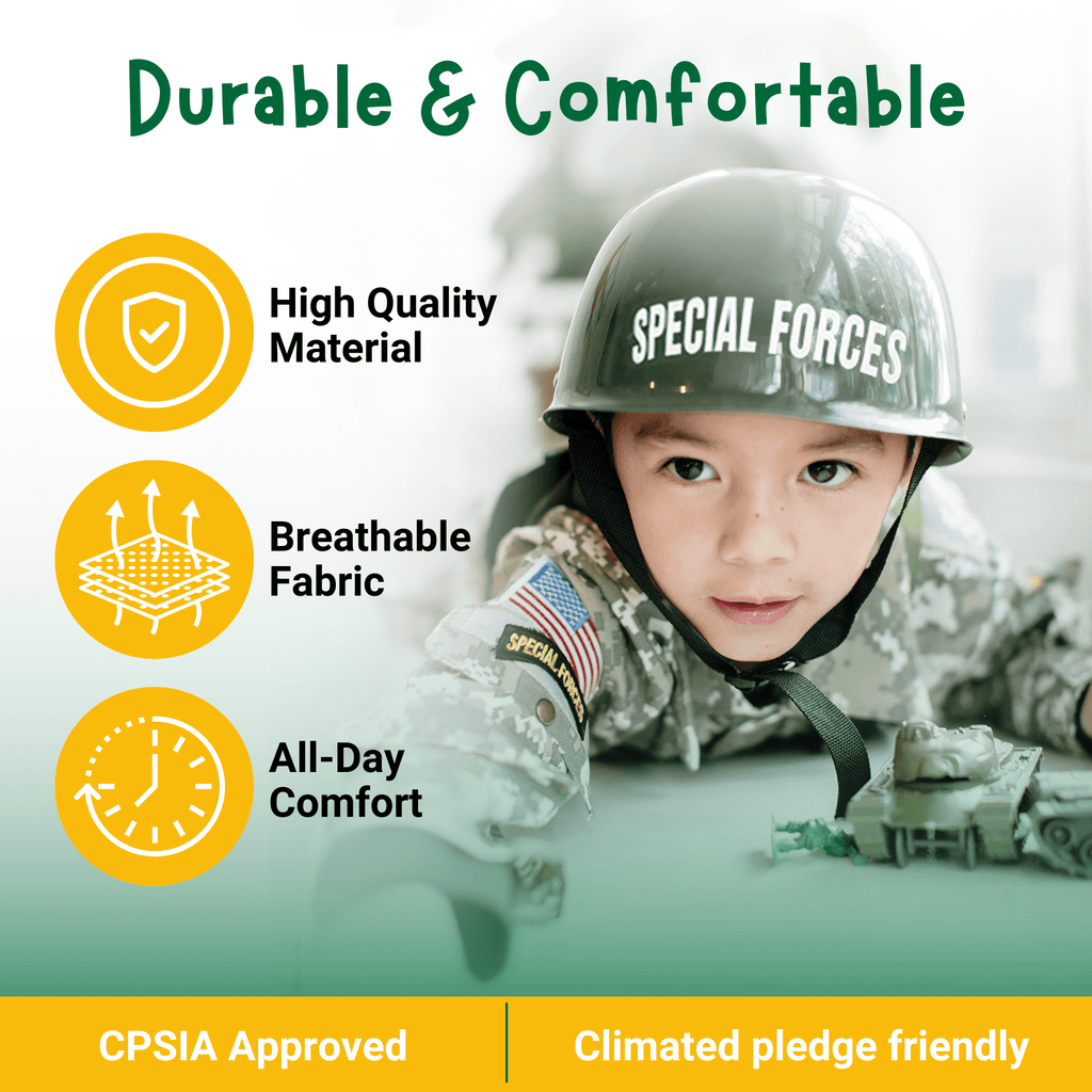 Dress Up America Soldier Costume for Boys – Kids Army Special Forces Uniform – Military Halloween Outfit – Ages 4–6