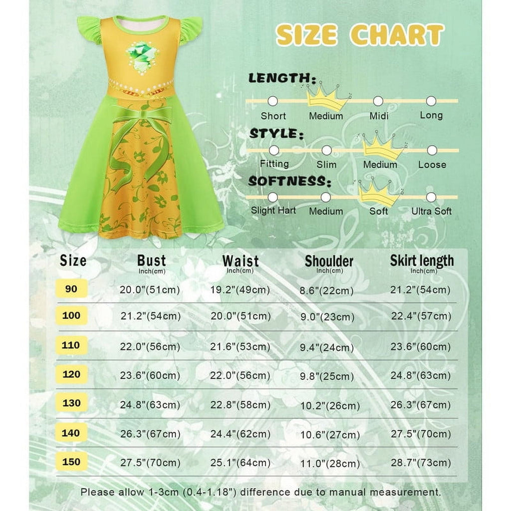 Benylion Tiana Princess Dress up for Girls Birthday Party Outfits Halloween Costumes for Kids Princess Clother for 9-10 Years
