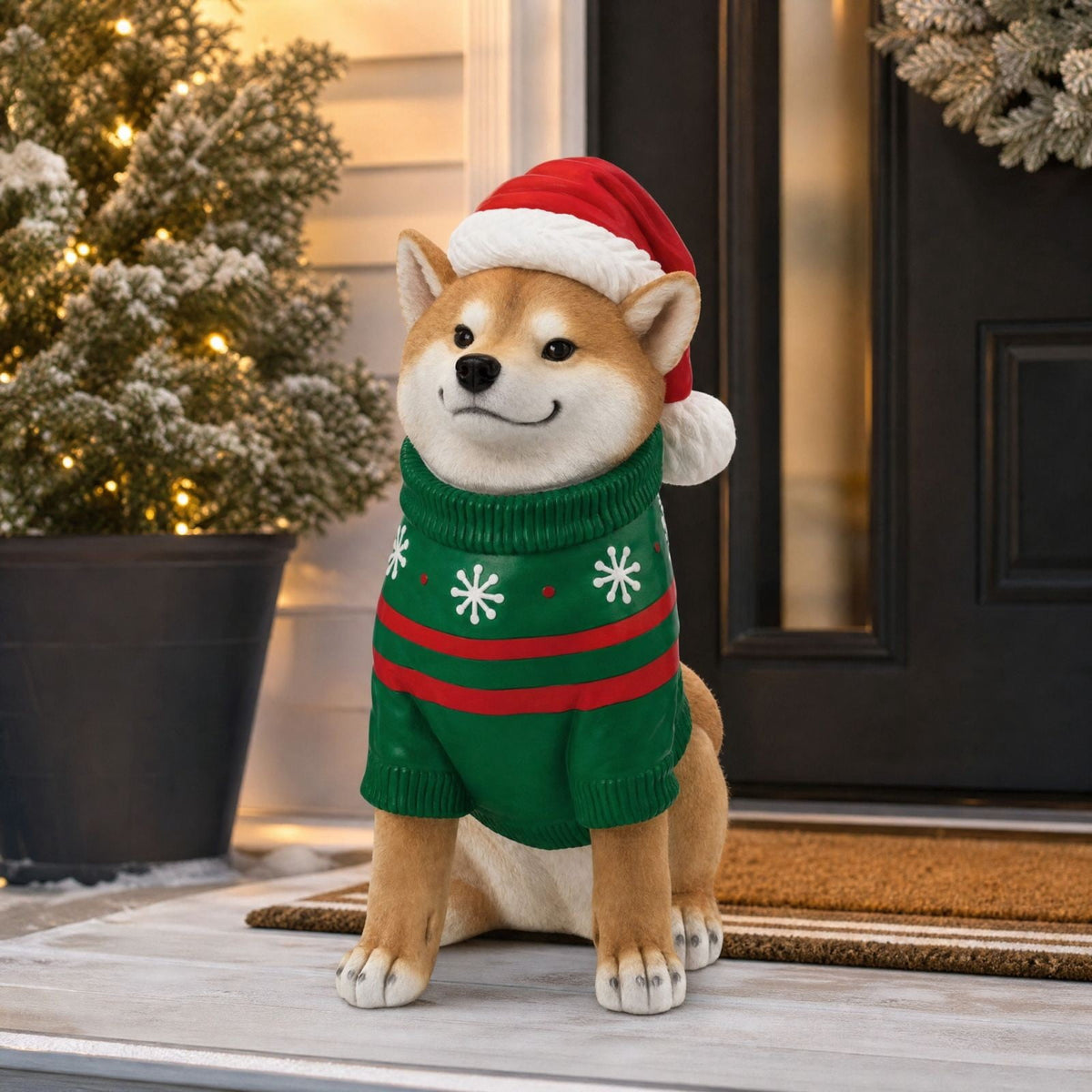 Clearance! Christmas Golden Retriever Statue with LED Lights, Cute Dog Holding Puppy Figurine, Christmas Decoration Indoor Outdoor, Gift for Kiddo Adults