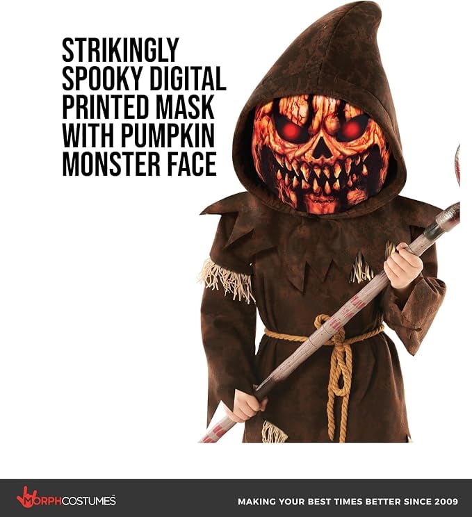 Morph Pumpkin Monster Brown Fork Costume Boys Halloween Costume for Boy Brown Large