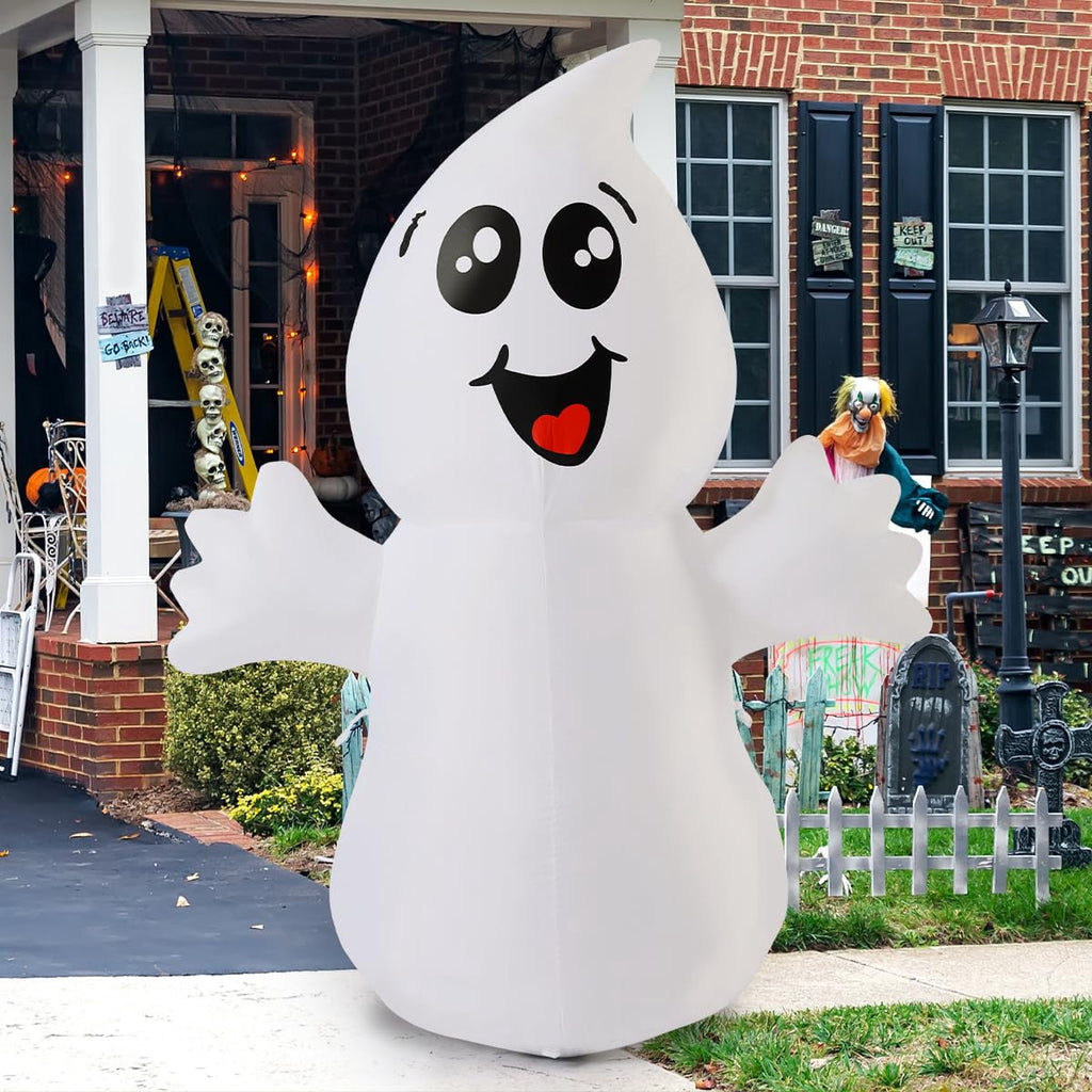 GOOSH Halloween Inflatables 5 FT Halloween Ghost Inflatable with Built-in LEDs, Cute Halloween Inflatable Ghost Blow up Ghost Inflatable, Outdoor Halloween Decorations for Halloween Holiday Party