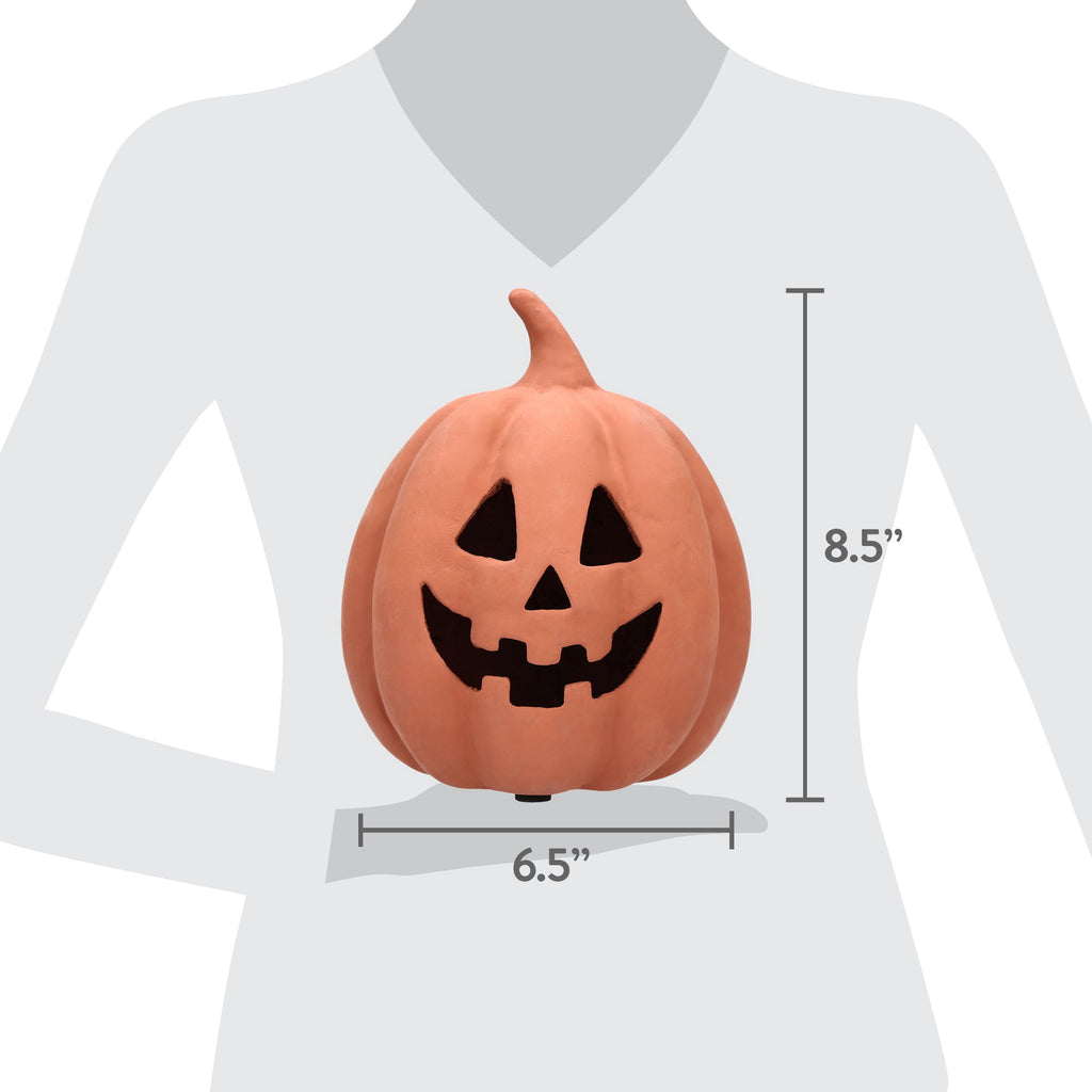 Paper Mache Jack-o'-Lantern Decoration, Black, 8.25", Halloween by Way To Celebrate