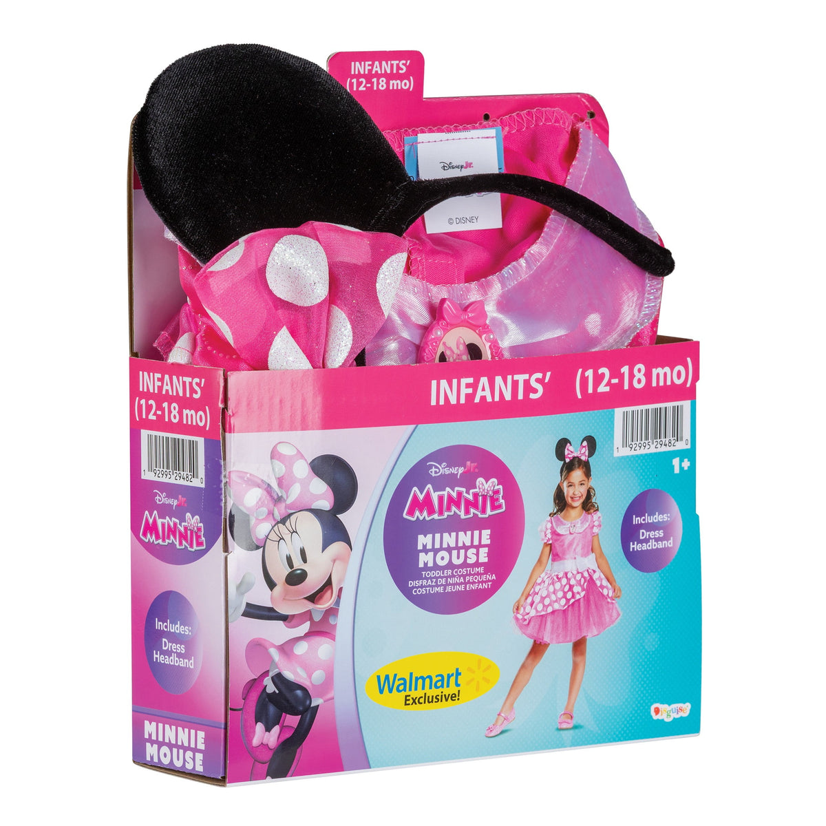 Disney Minnie Mouse Halloween Costume for Children, Infants Size 12-18M, by Disguise