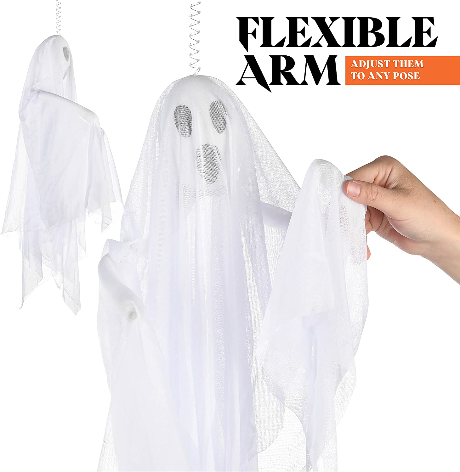 Happiwiz Yard Inflatable, Halloween Hanging Ghosts, 24", 2 Count
