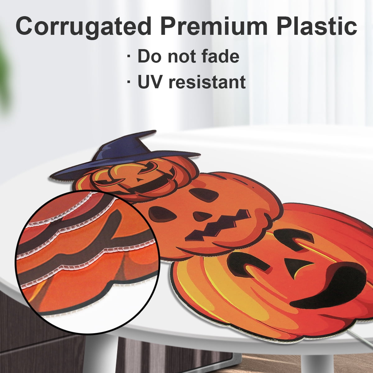 2Sets Halloween Yard Lawn Stakes Cute Pumpkin Yard Sign Vintage for Halloween Garden Decorations Outdoor