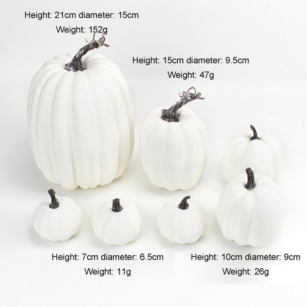 Xsylife 7Pcs Assorted Sizes Halloween Pumpkin Model Artificial Craft Fall Harvest Thanksgiving Decoration