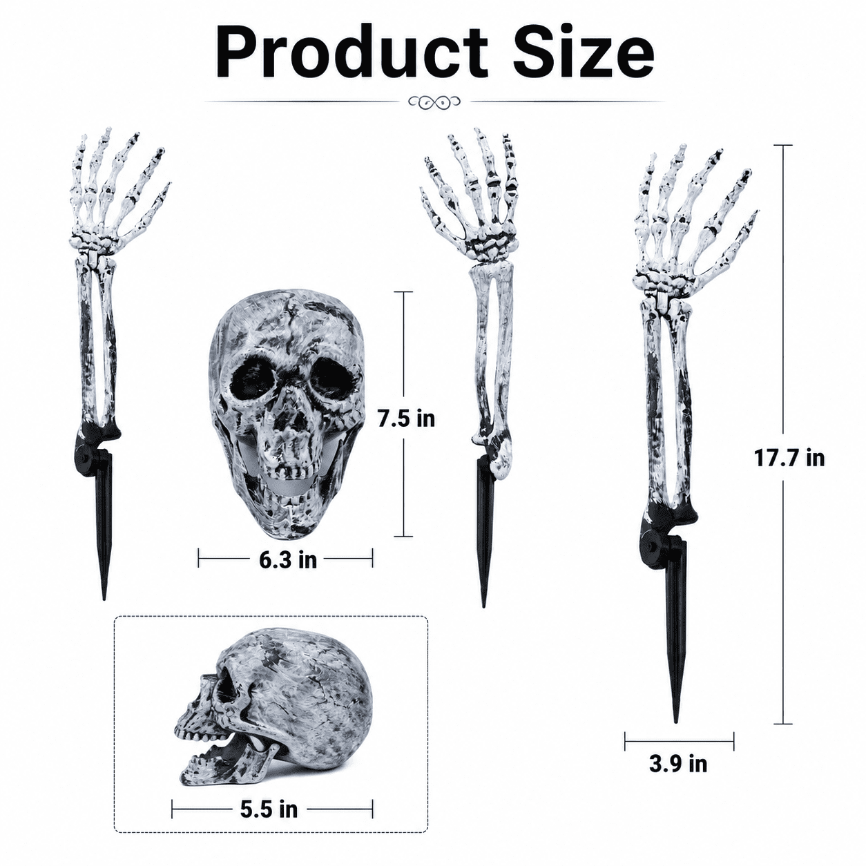 Kabuer Halloween Skeleton Decorations, Skeleton Stakes for Halloween Party Yard Outdoor Graveyard Props Decor