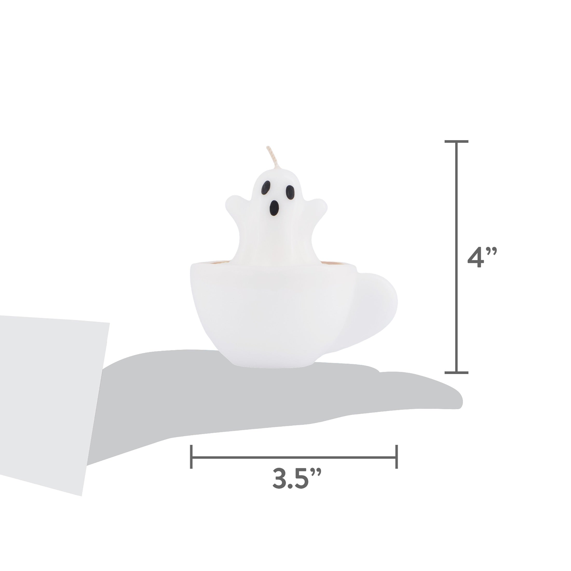 Ghost in Coffee Cup Candle, White, 4", Halloween by Way To Celebrate