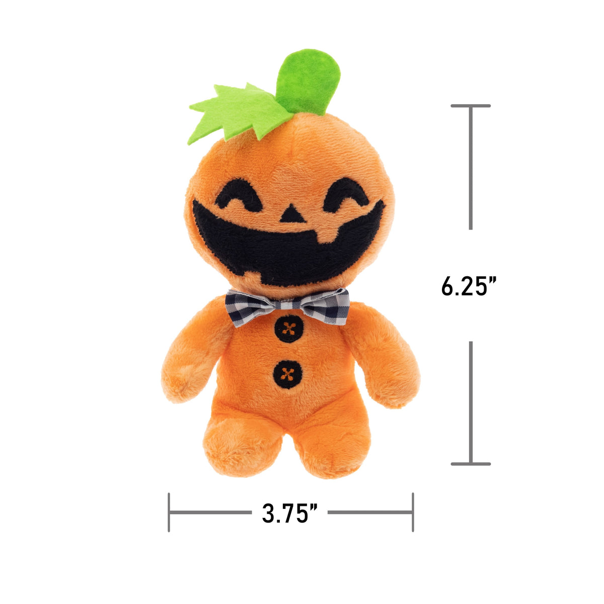 Vibrant Life Halloween 6.25in Squeaky Plush Dog Toy, Pumpkin Boy, Orange, Orange